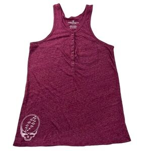 GRATEFUL Dead Woman’s Maroon Racerback Tank Top From American Eagle Size XL